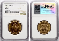 USA 10 Dollars 1901 S NGC MS 61