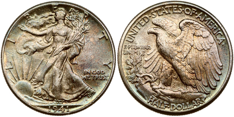 USA. 1/2 Dollar 1941, 'Walking Liberty Half Dollar'. Philadelphia. Silver 12.44 ...