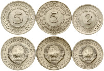 Yugoslavia 2 - 5 Dinara 1970-1975 Lot of 3 coins