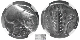 LUCANIA, Metapontum. Ca 340-330 BC. AR Stater. NGC-Choice VF.