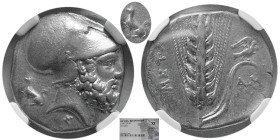 LUCANIA. Metapontum. Circa 340-330 BC. AR Stater. NGC XF.