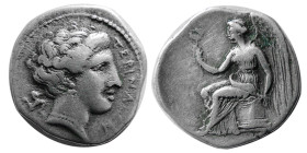 BRUTTIUM; Terina. Late 4th. Century BC. AR third Stater. Rare.