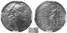 SELEUKID KINGDOM. Philip I. 95-75 BC. AR Tetradrachm. NGC-AU.