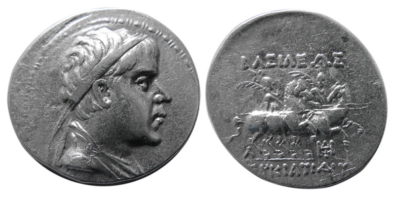 KINGS of BAKTRIA. Eukratides I. ca. 171-145 BC. AR drachm (4.16 gm; 20 mm). Diad...