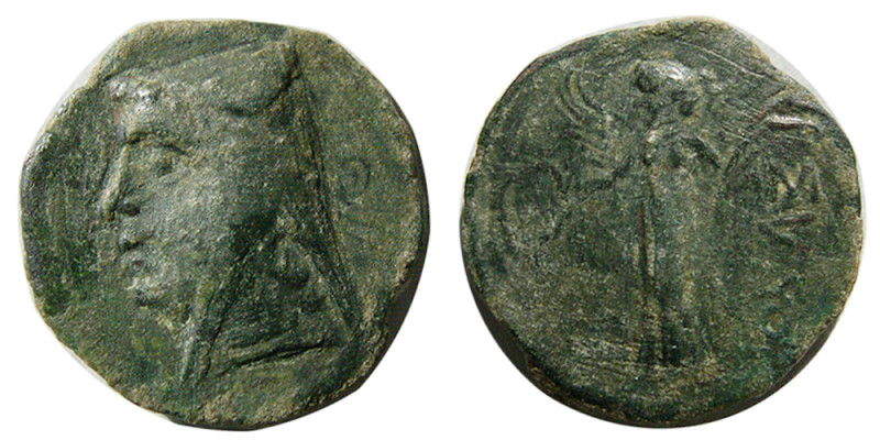 KINGS of PARTHIA; Arsaces II, (211-185 BC). Æ dichalkos (2.65 gm; 16 mm). Mithra...