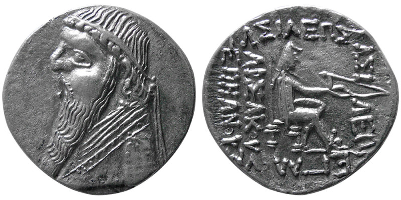 KINGS of PARTHIA. Mithradates II (121-91 BC). AR Drachm (3.98 gm; 20 mm). Ecbata...