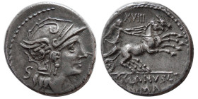 ROMAN REPUBLIC; D Silanus L F. 91 BC. AR Denarius