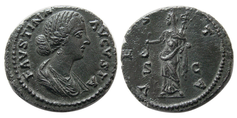 ROMAN EMPIRE; Faustina II, 161-175 AD. Æ As (9.84 gm; 25 mm). Rome, AD 161-175. ...