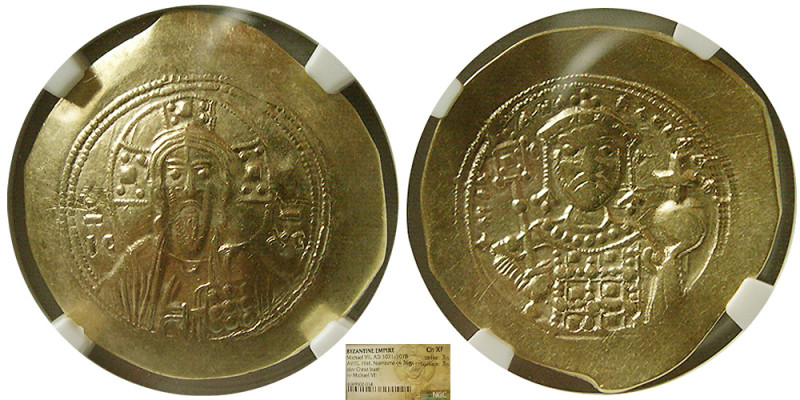 BYZANTINE EMPIRE; Michael VII, 1071-1078 AD. AV/EL Hist. Nomisma (4.36 gm; 27 mm...