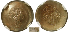 BYZANTINE EMPIRE; Manuel I Comnenus. EL Aspron Trachy. NGC-MS