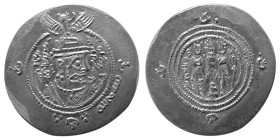 ARAB-SASANIAN; Abdullah ibn Zubayr. Year 56 AH. AR Dirhem