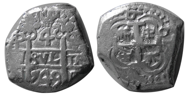 SPAINISH COLONIAL, Bolivia, Ferdinand VI. 1713-1759. AR 4 Reales (13.85 gm; 28 m...