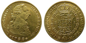 SPAIN, Carol III. 1788-M. Gold 2 Escudos
