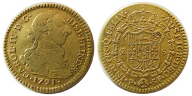SPAIN, Carol IIII. 1791-SF. Gold 2 Escudos