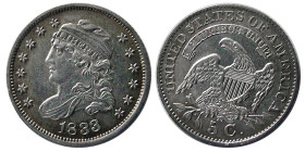 UNITED STATES; 1833. Early Bust 5 Cents.