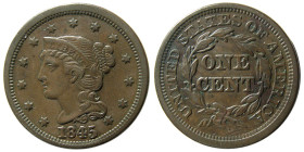 UNITED STATES; Early Classic Large Cent. 1845. R-2.