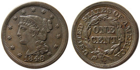 UNITED STATES; Early Classic Large Cent. 1848. R-2.