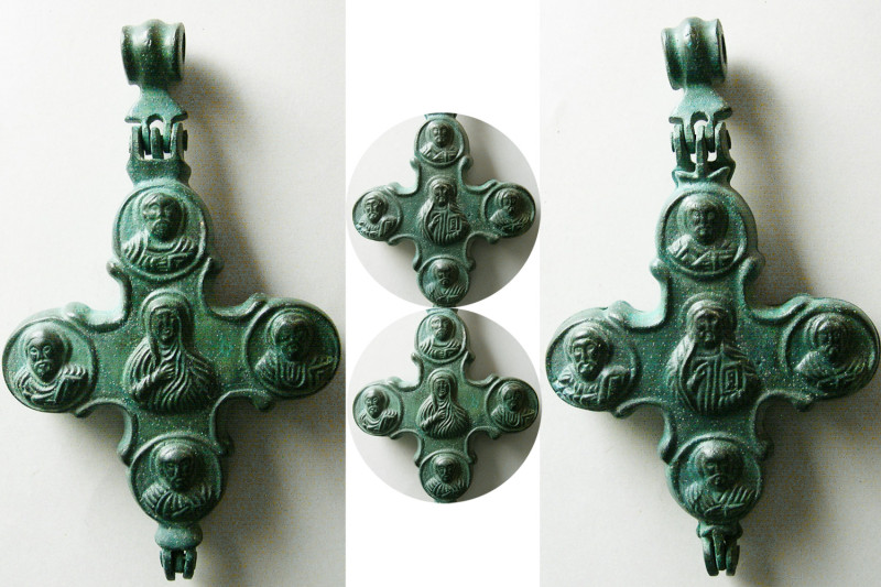 BYZANTINE EMPIRE; Circa 10th -11th. Century AD. Large Bronze reliquary double-si...