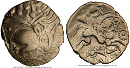 NORTHWESTERN GAUL. Aulerci Eburovices. 2nd-1st Centuries BC. EL hemistater (18mm, 3.11 gm, 1h). NGC Choice VF 4/5 - 2/5, marks, brushed. Ca. 225-175 B...