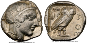 ATTICA. Athens. Ca. 440-404 BC. AR tetradrachm (24mm, 17.18 gm, 1h). NGC Choice XF 5/5 - 4/5. Mid-mass coinage issue. Head of Athena right, wearing ea...