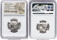 ATTICA. Athens. Ca. 440-404 BC. AR tetradrachm (24mm, 17.21 gm, 10h). NGC Choice XF 3/5 - 3/5, brushed. Mid-mass coinage issue. Head of Athena right, ...