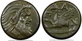 CIMMERIAN BOSPORUS. Panticapaeum. Ca. 4th century BC. AE (21mm, 7.86 gm, 11h). NGC Choice VF 5/5 - 5/5, Fine Style. Head of bearded Pan right / Π-A-N,...