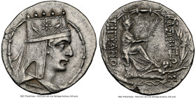 ARMENIAN KINGDOM. Tigranes II the Great (95-56 BC). AR tetradrachm (28mm, 15.69 gm, 12h). NGC AU 4/5 - 3/5, die shift. Tigranocerta, ca. 80-68 BC. Dia...