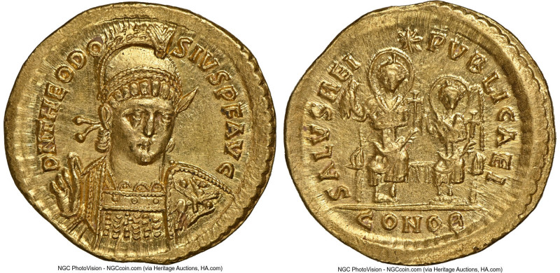 Theodosius II, Eastern Roman Empire (AD 402-450). AV solidus (21mm, 4.48 gm, 6h)...