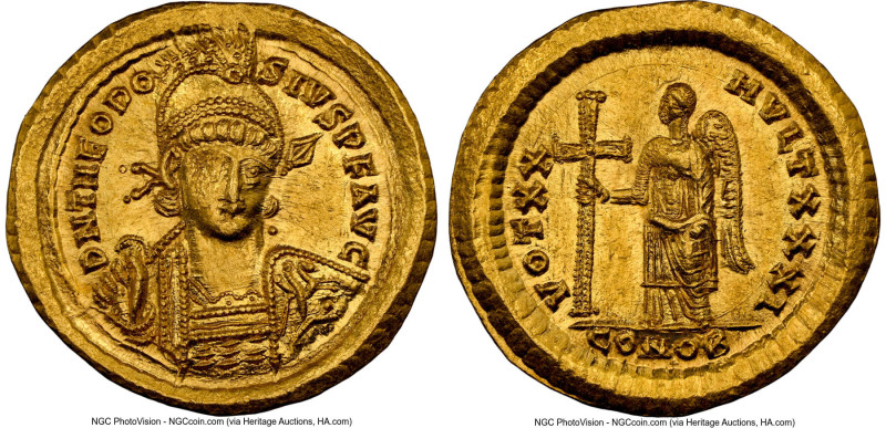 Theodosius II, Eastern Roman Empire (AD 402-450). AV solidus (21mm, 4.48 gm, 12h...