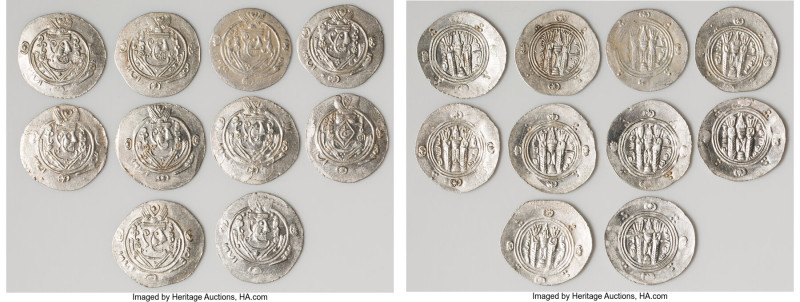 Abbasid Governors of Tabaristan. Anonymous 10-Piece Lot of Uncertified silver He...