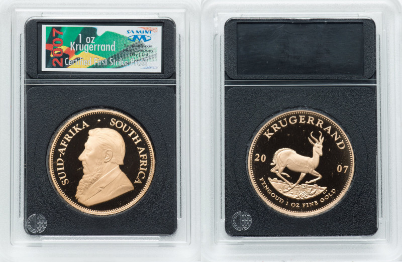 Republic 4-Piece Uncertified gold Proof Set 2007, 1) Krugerrand - KM73 2) 1/2 Kr...