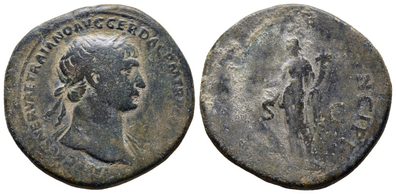 TRAJAN (98-117). Sestertius. Rome. ( 25.63 g. / 35.4 mm ).