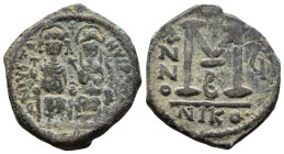 JUSTIN II (565-578). Follis. Nicomedia. ( 13.38 g. / 30.7 mm ).