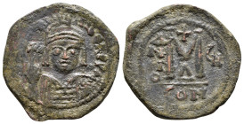 MAURICE TIBERIUS (582-602). Follis. Constantinople. ( 13.41 g. / 33.5 mm ).