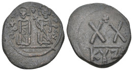 PHOCAS with LEONTIA (602-610). Half Follis. Cyzicus. ( 5.90 g. / 25.4 mm ).