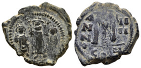 HERACLIUS with HERACLIUS CONSTANTINE and Heraclonas (610-641). Follis. Constantinople. ( 9.54 g. / 29.0 mm ).