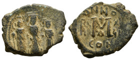 HERACLIUS with HERACLIUS CONSTANTINE and Heraclonas (610-641). Follis. Constantinople. ( 6.20 g. / 25.4 mm ).