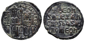 LEO VI with ALEXANDER (886-912). Follis. Constantinople. ( 6.32 g. / 26.9 mm ).