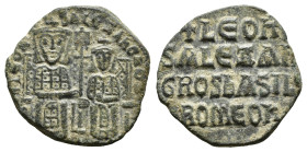 LEO VI with ALEXANDER (886-912). Follis. Constantinople. ( 6.47 g. / 23.9 mm ).