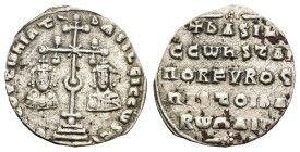 BASIL II BULGAROKTONOS with CONSTANTINE VIII, 976-1025 AD. Miliaresion. ( 1.95 g. / 21.1 mm ).