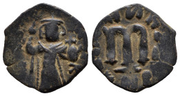 ARAB-BYZANTINE. Early Caliphate (636-660). Ae Fals. Imitative coinage ( 2.86 g. / 21.0 mm ).