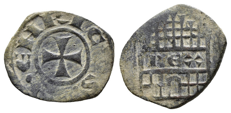 CRUSADERS. Lusignan Kingdom of Cyprus. Henry I, 1218-1253. Ae. Denier ( 1.87 g. ...