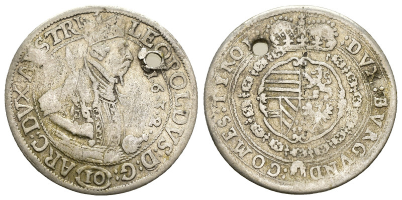 AUSTRIA. Leopold V (Archduke, 1619-1632). 10 Kreuzer (1632). ( 4.24 g. / 28.9 mm...