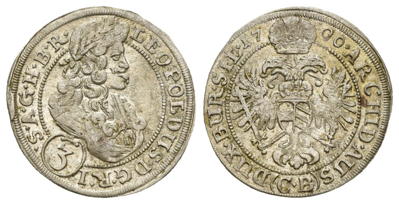 AUSTRIA. Holy Roman Empire. Leopold I, 1658-1705 AD. Dated: 1700. ( 1.82 g. / 21...