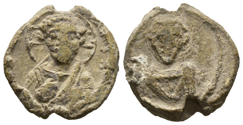 BYZANTINE LEAD SEALS. Uncertain (Circa 11th century). ( 13.23 g. / 23.9 mm ).