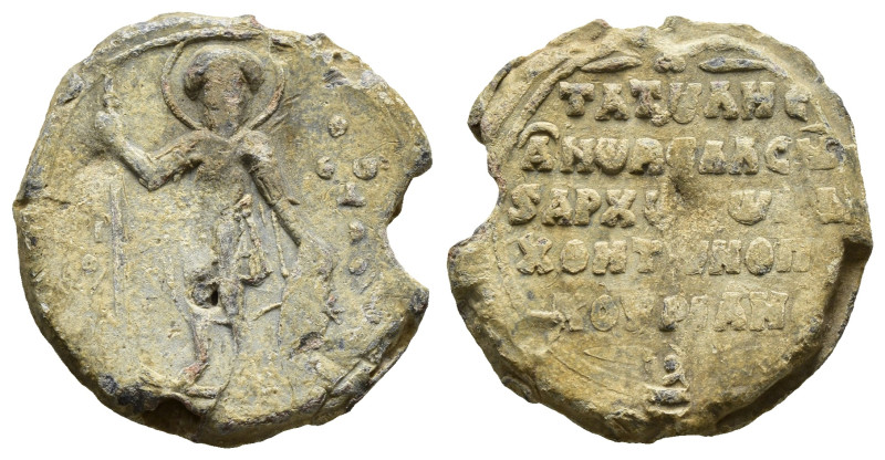 BYZANTINE LEAD SEALS. Uncertain (Circa 11th century). ( 12.97 g. / 25.1 mm ).