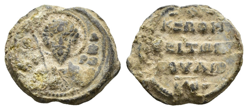 BYZANTINE LEAD SEALS. Uncertain ( 10th-11th ). ( 5.50 g. / 20.5 mm ).