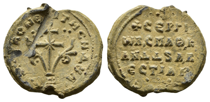 BYZANTINE LEAD SEALS. Uncertain (Circa 8th century). ( 6.36 g. / 19.8 mm ).