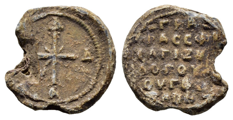 BYZANTINE LEAD SEALS. Uncertain (Circa 7th century). ( 3.32 g. / 16.5 mm ).