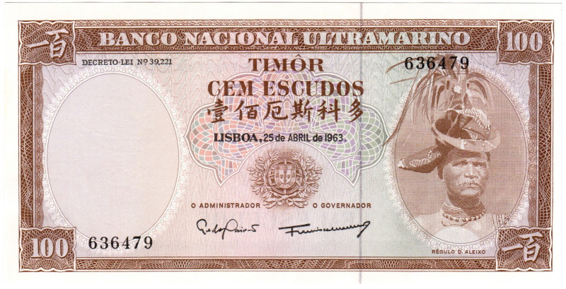 Timor 100 Escudos 1963

P# 28f, N# 212604; # 636479; UNC